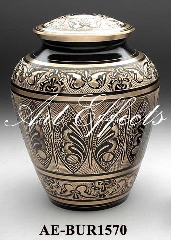 Manufacturers Exporters and Wholesale Suppliers of Black Engraved Brass Funeral Urn Farrukhabad Uttar Pradesh